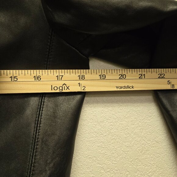 Vintage Wilsons Leather Black Cropped Blazer Jacket Soft Tailored M - Picture 11 of 16